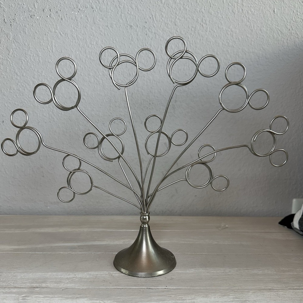 10 Loop Mickey Mouse Ears Silver Tone Metal Wire Photo Tree Photo Holder HTF - Picture 2 of 3